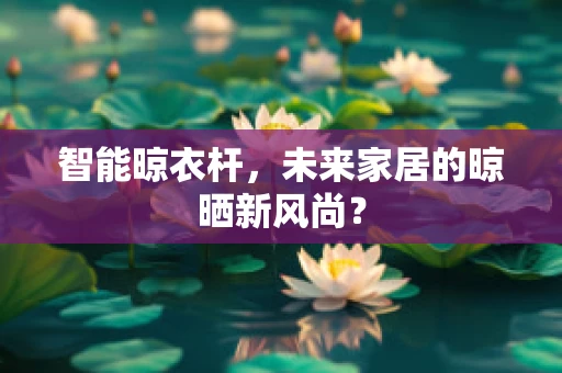 智能晾衣杆，未来家居的晾晒新风尚？