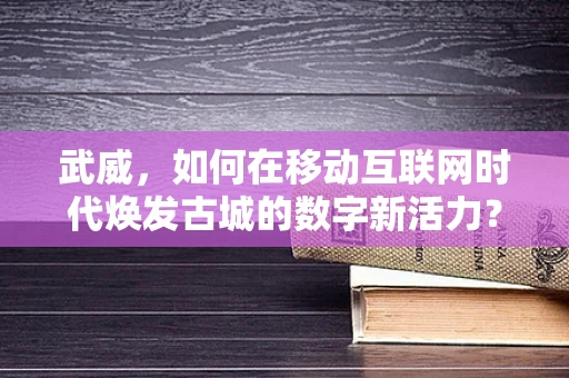 武威，如何在移动互联网时代焕发古城的数字新活力？