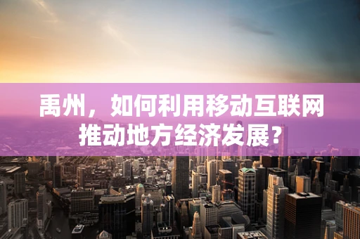 禹州，如何利用移动互联网推动地方经济发展？