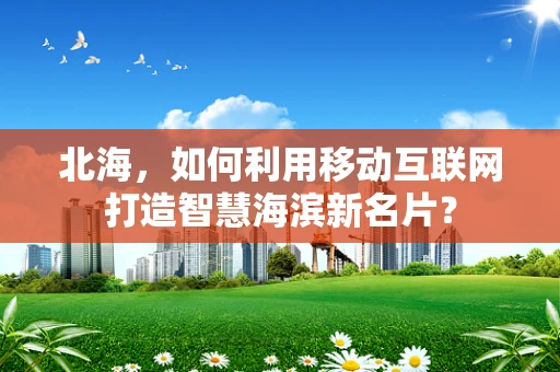 北海，如何利用移动互联网打造智慧海滨新名片？