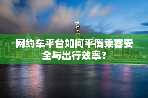 网约车平台如何平衡乘客安全与出行效率？