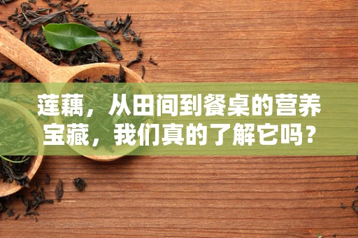 莲藕，从田间到餐桌的营养宝藏，我们真的了解它吗？