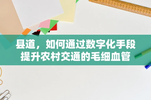 县道，如何通过数字化手段提升农村交通的毛细血管
