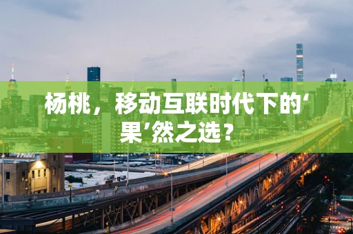 杨桃，移动互联时代下的‘果’然之选？