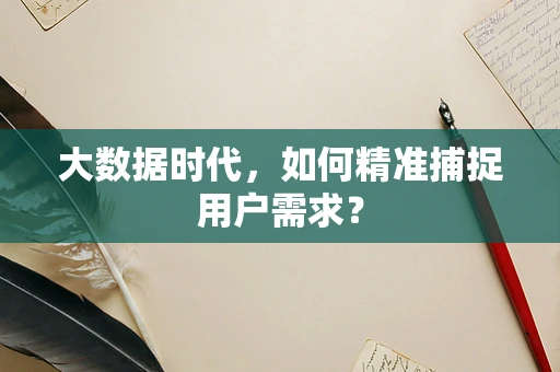 大数据时代，如何精准捕捉用户需求？