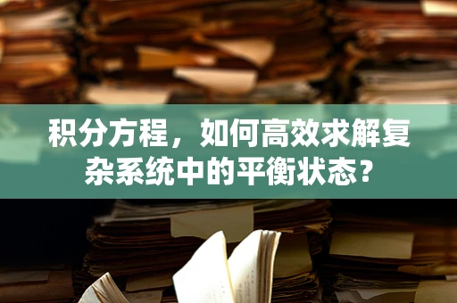 积分方程，如何高效求解复杂系统中的平衡状态？