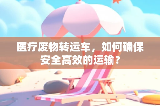 医疗废物转运车，如何确保安全高效的运输？