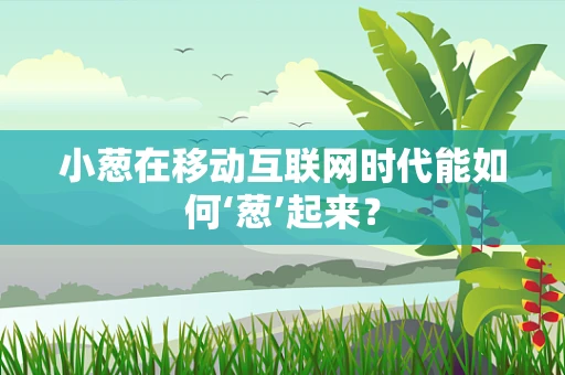 小葱在移动互联网时代能如何‘葱’起来？