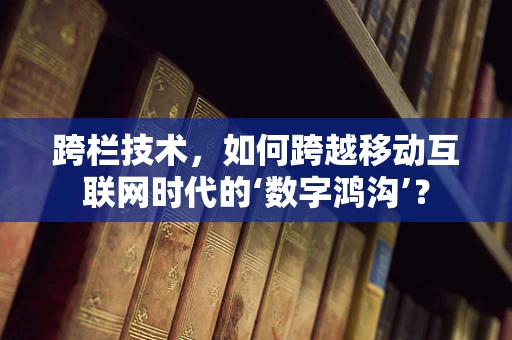 跨栏技术，如何跨越移动互联网时代的‘数字鸿沟’？