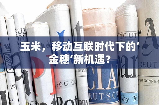 玉米，移动互联时代下的‘金穗’新机遇？