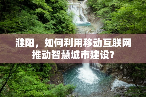 濮阳，如何利用移动互联网推动智慧城市建设？