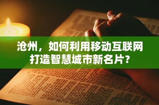 沧州，如何利用移动互联网打造智慧城市新名片？