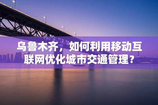 乌鲁木齐，如何利用移动互联网优化城市交通管理？