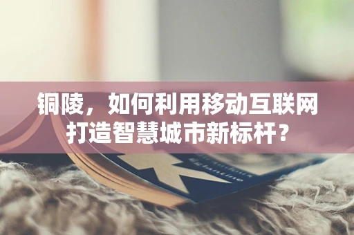 铜陵，如何利用移动互联网打造智慧城市新标杆？