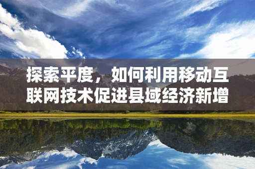 探索平度，如何利用移动互联网技术促进县域经济新增长？