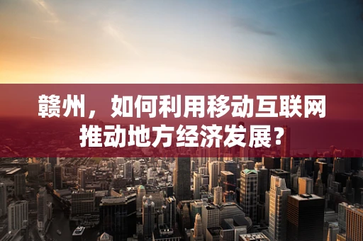 赣州，如何利用移动互联网推动地方经济发展？