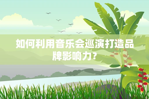 如何利用音乐会巡演打造品牌影响力？